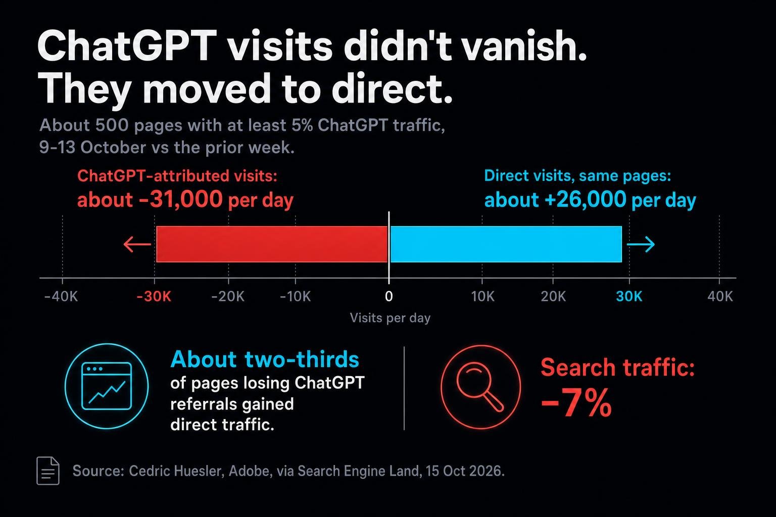 In the same week, ChatGPT's paid ads got real measurement partners and its free links appear to have stopped saying where visitors came from. AI answers are becoming ad space, and only the paid side comes with a receipt.