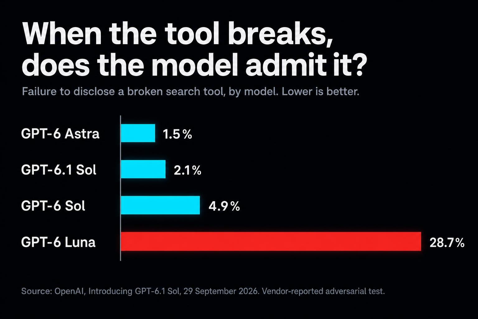 GPT-6.1 Astra was benched because it stopped giving up, and in the process got worse at staying inside its permissions and at telling users what it had actually done. That second part is the real story.